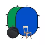   Hakutatz Chroma Key - skladacie pozadie 2v1, zelené/modré 150cm*100cm 