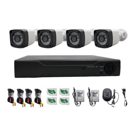 4-kamerový AHD monitorovací systém – 1080P (2MP) vonkajšie kamery, nočné videnie, P2P vzdialený prístup, PAL