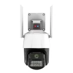 Titan 360° 5MP WiFi vonkajšia PTZ bezpečnostná kamera – iCSee, nočné videnie, sledovanie pohybu, IP66, biela-čierna Titan 360° 5MP WiFi vonkajšia PTZ bezpečnostná kamera – iCSee, nočné videnie, sledovanie pohybu, IP66, biela-čierna