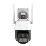   Titan 360° 5MP WiFi vonkajšia PTZ bezpečnostná kamera – iCSee, nočné videnie, sledovanie pohybu, IP66, biela-čierna