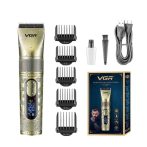   VGR V-659 Profesionálny strihací strojček – s keramickou a práškovo-metalurgickou čepeľou, nastavenie Zoom Wheel, IPX7 vodotesný, 6500–7500 ot./min, 300 minút prevádzky