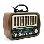   Golon RX-075D Retro USB rádio – solárne nabíjateľné s elegantným dreveným dizajnom
