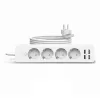 Jortan 2-metrová multifunkčná sieťová rozbočovačka – 4 zásuvky + 2 USB + 2 USB-C Jortan 2-metrová multifunkčná sieťová rozbočovačka – 4 zásuvky + 2 USB + 2 USB-C