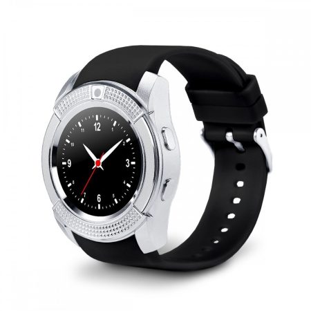 Bass V8 smart hodinky, strieborné 