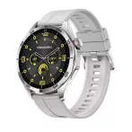 Laxasfit GT4 Pro strieborné smart hodinky - sivý silikónový remienok Laxasfit GT4 Pro strieborné smart hodinky - sivý silikónový remienok