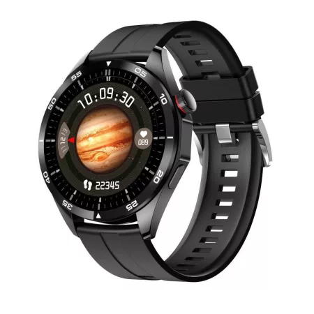 Laxasfit GT4 Pro čierne smart hodinky s čiernym silikónovým remienkom Laxasfit GT4 Pro čierne smart hodinky s čiernym silikónovým remienkom