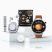 D21 smartwatch set - strieborný ciferník, sivý silikónový a hnedý kožený remienok