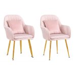  Corvania 2 stoličky Svetloružová a zlatá