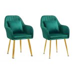 Corvania 2 stoličky Tmavozelená-zlatá
