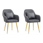 Corvania 2 stoličky Tmavošedá-zlatá