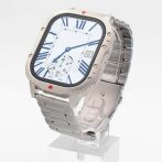   ZFit ZT09-HM strieborné smart hodinky – so strieborným silikónovým remienkom, strieborným kovovým remienkom a hnedým koženým remienkom