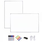   Magnetická biela tabuľa – na zavesenie na stenu, stierateľná, vhodná do domácnosti, kancelárie aj na vzdelávanie, 90x120 cm