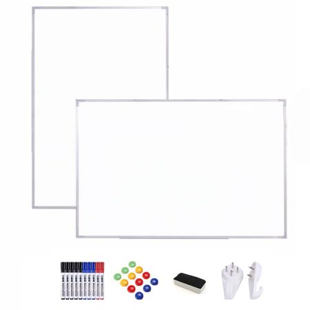 Obojstranná magnetická tabuľa 90 × 120 cm – stierateľná a na zavesenie na stenu, ideálna do domácnosti, kancelárie aj školy