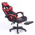   RACING PRO X Herná stolička s podnožkou -červeno čierná 