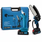 Rextool nožnice na strihanie s dvoma akumulátormi a pílka – 2-dielna sada Rextool nožnice na strihanie s dvoma akumulátormi a pílka – 2-dielna sada
