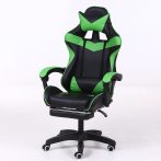 RACING PRO X Herná stolička s podnožkou, zeleno-čierná