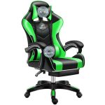   Herné kreslo Likeregal 920 s podnožkou zelené a masážnou funkciou