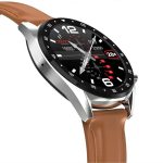L7 inteligentné hodinky s Hnedým koženým remienkom