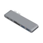   USB rozbočovač HUB MacBook v sivej farbe, Type-C, USB 3.0, SD, Micro SD, TF