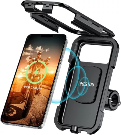 iMESTOU Vodotesný držiak telefónu na motorku s krytím IP67, veľkosť L - bezdrôtové nabíjanie a nabíjanie cez USB-C iMESTOU Vodotesný držiak telefónu na motorku s krytím IP67, veľkosť L - bezdrôtové nabíjanie a nabíjanie cez USB-C