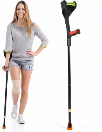 ELorgzem Sada skladacích barlí - 1 kus, nastaviteľná výška, ergonomický dizajn, sivá rukoväť ELorgzem Sada skladacích barlí - 1 kus, nastaviteľná výška, ergonomický dizajn, sivá rukoväť