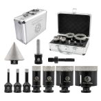 FOCSTOL Diamond Core - 10-dielna súprava diamantových vrtákov na porcelán a obkladačky FOCSTOL Diamond Core - 10-dielna súprava diamantových vrtákov na porcelán a obkladačky