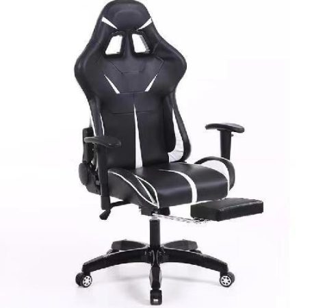 Sintact Gamer stolička s bielou a čiernou opierkou pre nohy