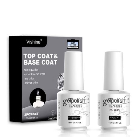 Vishine permanentný odstrániteľný gélový základ a vrchný náter 2*15 ml Vishine permanentný odstrániteľný gélový základ a vrchný náter 2*15 ml