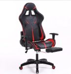   Sintact Gamer stolička červeno-čierna s opierkou pre nohy 