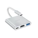   Adaptér Type-C 3 v 1 s konektormi USB 3.0, HDTV a PD 2.0 pre rýchle nabíjanie