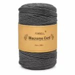   Šedá makramé niť Forbell na kreatívne ručné práce, 2 mm × 300 m