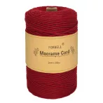  Makramé niť Forbell v bordovej farbe na kreatívne ručné práce, 2 mm × 300 m