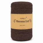   Hnedá makramé niť Forbell na kreatívne ručné práce, 2 mm × 300 m