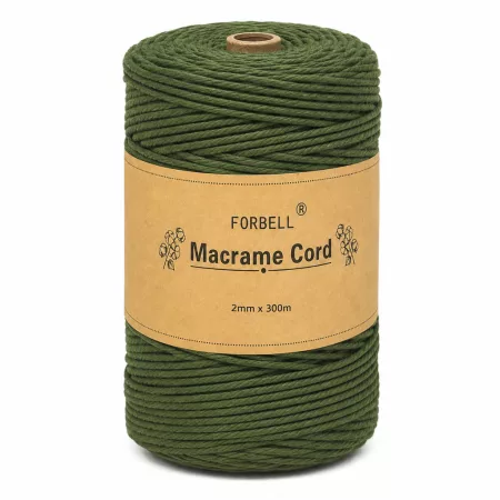 Makramé niť Forbell v khaki farbe na kreatívne ručné práce, 2 mm × 300 m Makramé niť Forbell v khaki farbe na kreatívne ručné práce, 2 mm × 300 m