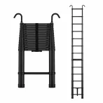 STANEW 5 m teleskopický hliníkový rebrík, skladací, nosnosť 150 kg – čierny STANEW 5 m teleskopický hliníkový rebrík, skladací, nosnosť 150 kg – čierny