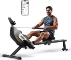 Skladací magnetický veslovací trenažér ONETWOFIT, 16 úrovní, Bluetooth, čierny Skladací magnetický veslovací trenažér ONETWOFIT, 16 úrovní, Bluetooth, čierny