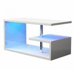   Homeland RGB konferenčný stolík 100 cm, biely s LED osvetlením