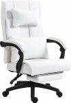   Dowinx manažérska stolička, biela – s opierkou nôh a nastaviteľnou bedrovou a opierkou hlavy