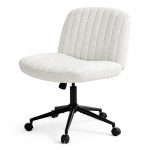   Dowinx nastaviteľná otočná stolička so širokým sedákom, biela.