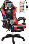   Likeregal 920 červené herné kreslo s opierkou na nohy ,s RGB podsvietením a masážnou funkciou