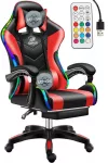   Likeregal 920 červené herné kreslo s opierkou na nohy ,s RGB podsvietením a masážnou funkciou