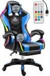   Likeregal 920  Modré herné kreslo s opierkou na nohy,s RGB podsvietením a masážnou funkciou
