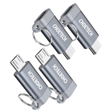 Choetech PD-2CMGY  Adaptér z Type C na micro USB sivá kľúčenka