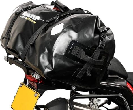 Čierný  nepremokavý motocyklový vak 65 l  so 6 upevňovacími popruhmi