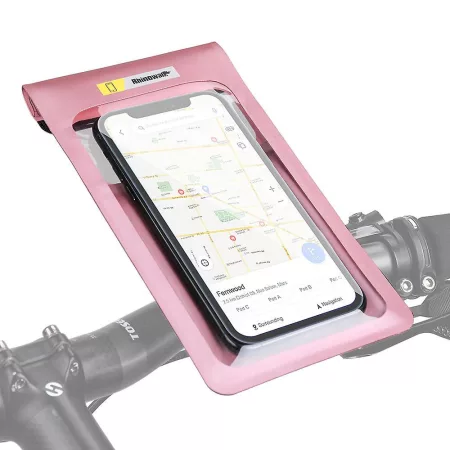 Vodotesný obal na mobil na bicykel-ružový Vodotesný obal na mobil na bicykel-ružový