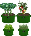   Laxllent Pestovateľské vrece na pestovanie zemiakov, paradajok a  zeleniny -zelená ,2x veľke 2x malé