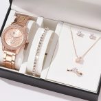 5-dielna luxusná súprava šperkov pre ženy, rose gold 5-dielna luxusná súprava šperkov pre ženy, rose gold