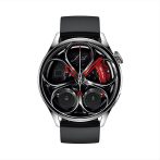 Smart hodinky GT5 strieborné s čiernym remienkom