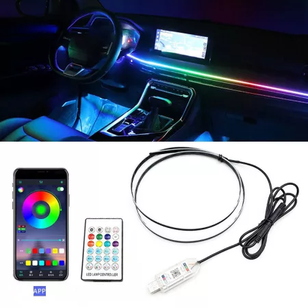 Inteligentné LED osvetlenie interiéru vozidla - 110 cm + 35 cm, s ovládaním cez APP + diaľkové ovládanie Inteligentné LED osvetlenie interiéru vozidla - 110 cm + 35 cm, s ovládaním cez APP + diaľkové ovládanie