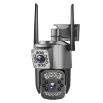   Vonkajšia bezpečnostná IP kamera s dvoma objektívmi, 10-násobným zoomom a nočným videním - 2x2 MP, 4G